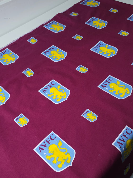 Aston Villa FC 100% Cotton Football Club Fabric