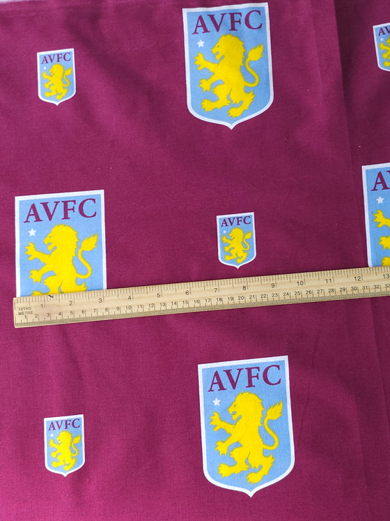 Aston Villa FC 100% Cotton Football Club Fabric