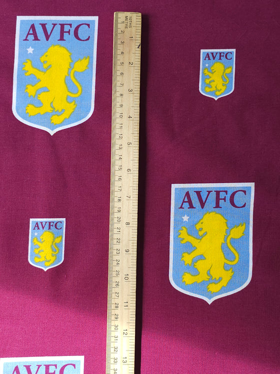 Aston Villa FC 100% Cotton Football Club Fabric