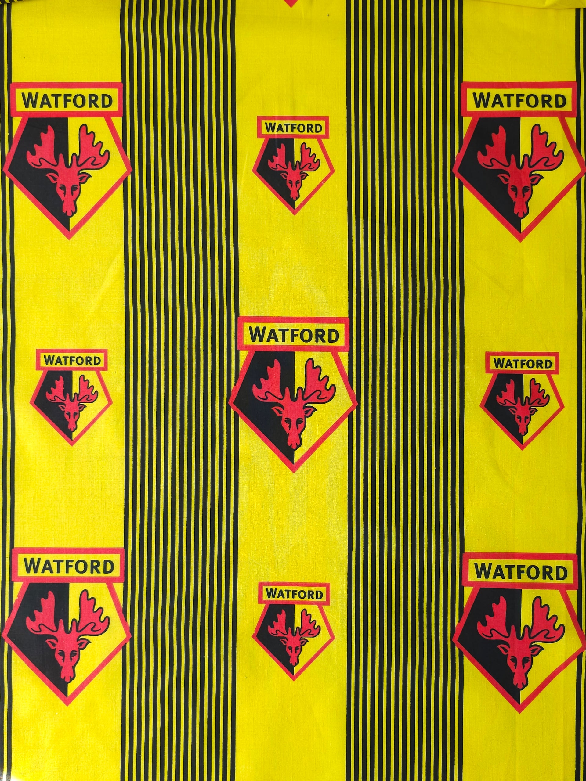 Watford FC 100% Cotton Football Club Fabric – Rainbow Fabrics
