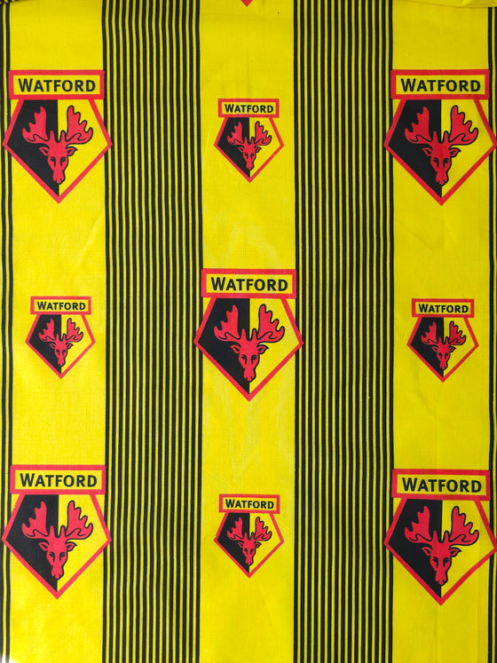 Watford FC 100% Cotton Football Club Fabric