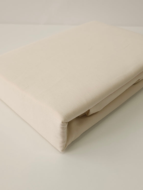 Cream | Fitted Sheet | Percale Cotton