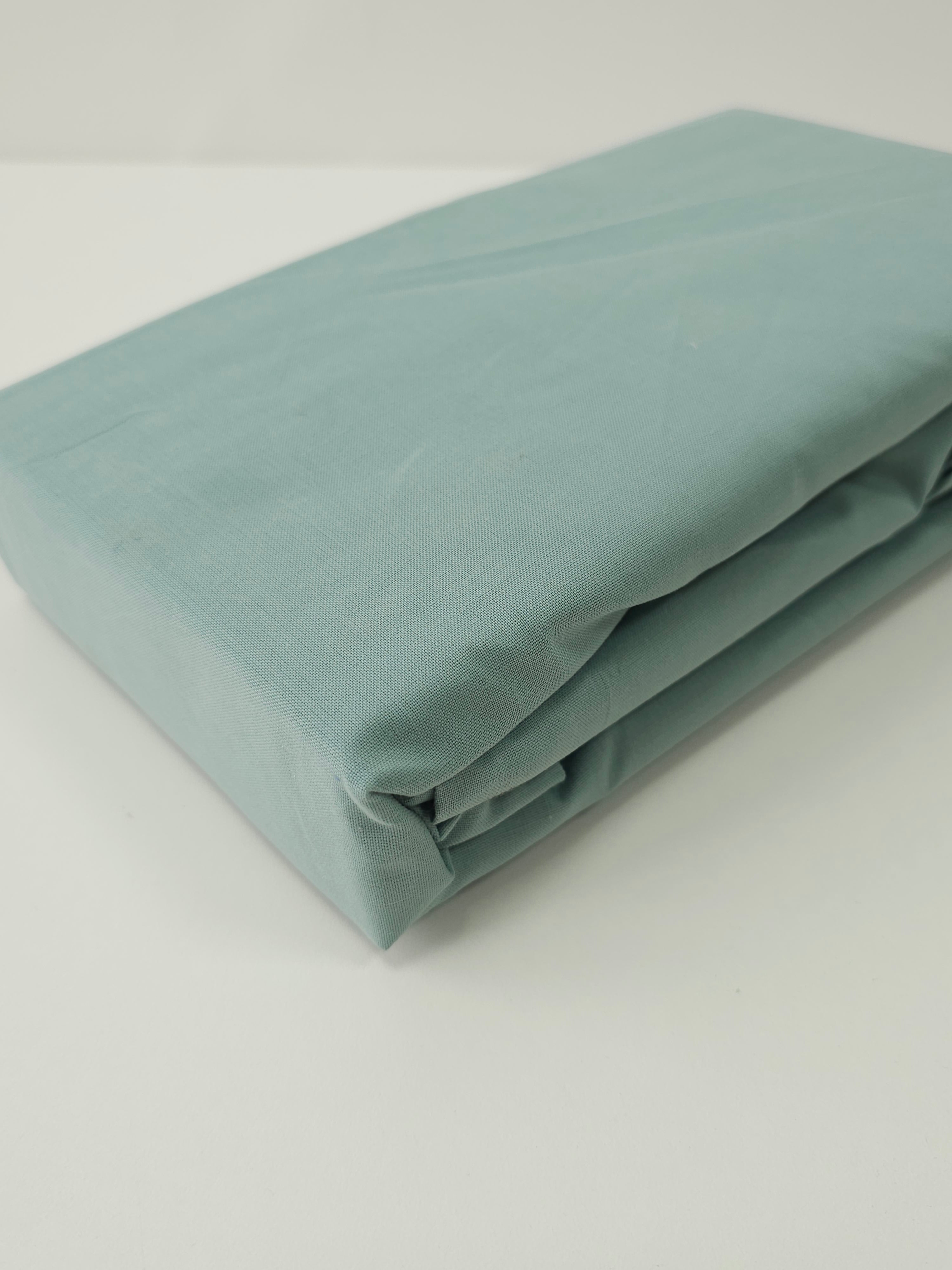 Light Teal Blue | Fitted Sheet | Percale Cotton
