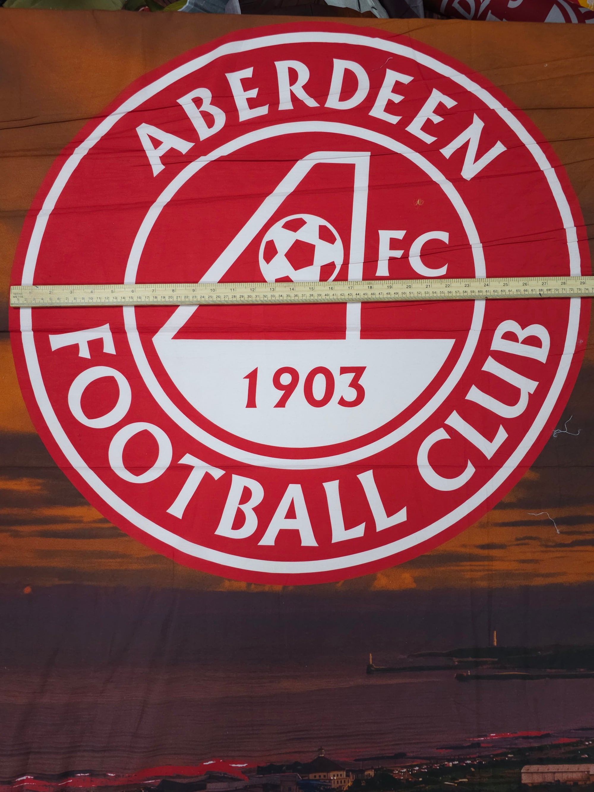 Aberdeen FC 100% Cotton Football Club Fabric