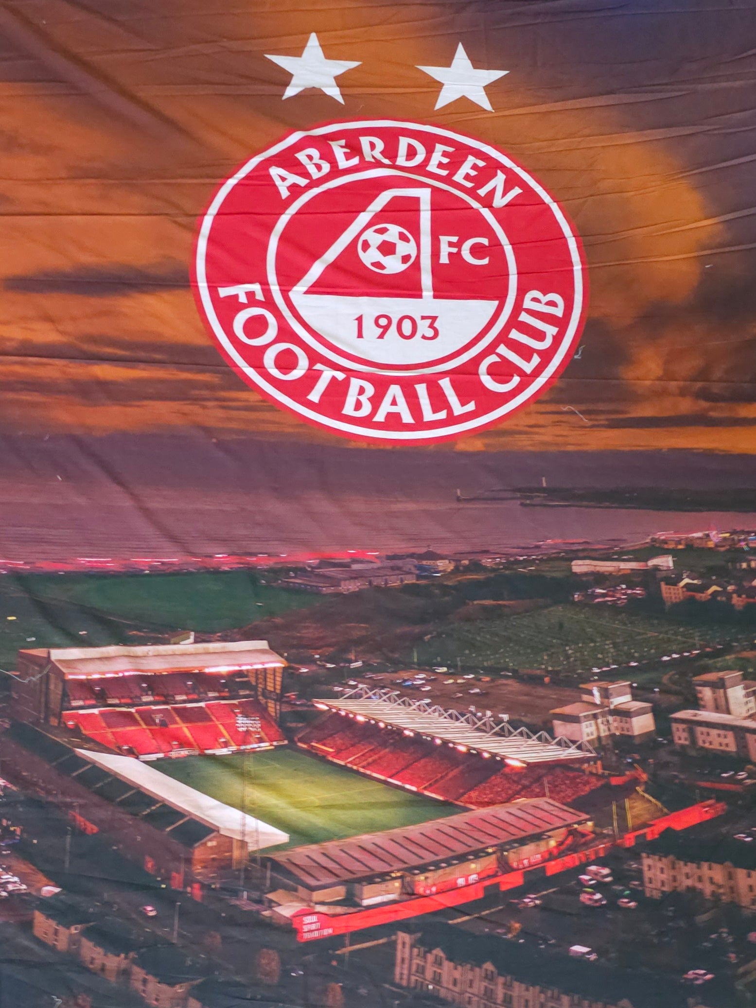 Aberdeen FC 100% Cotton Football Club Fabric