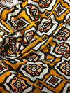 Deep Mustard Aztec Viscose Crepe
