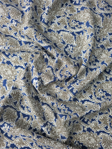  Blue/Brown Paisley Floral Cotton Voile