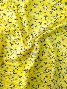  Yellow Ditsy Floral Poly Plisse