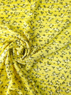 Yellow Ditsy Floral Poly Plisse