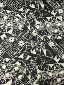  Black Embroidered Abstract Cotton Voile