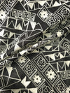 Black Embroidered Abstract Cotton Voile