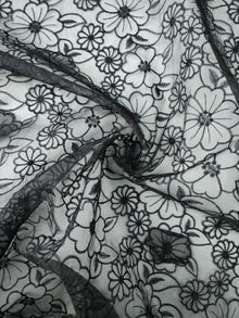  Black 3D Floral Soft Net