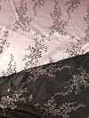 Blush Mauve Floral Satin Jacquard Stretch