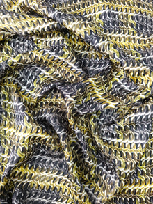  Gold/Silver Chain Detail Silk Satin