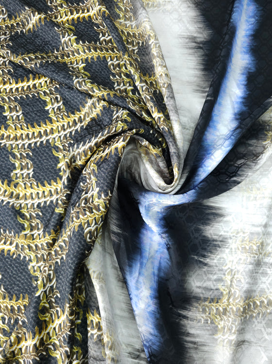 Blur Stripe Chain Silk Satin