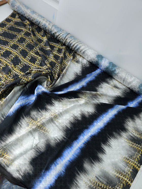 Blur Stripe Chain Silk Satin