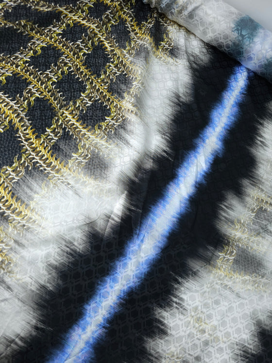 Blur Stripe Chain Silk Satin
