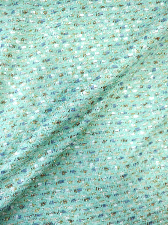 Mint Blue Lurex Boucl
