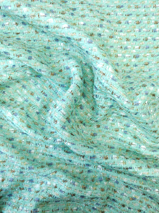 Mint Blue Lurex Boucl