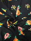 Orange/Black Floral Viscose Challis