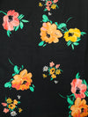 Orange/Black Floral Viscose Challis