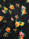 Orange/Black Floral Viscose Challis