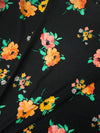 Orange/Black Floral Viscose Challis