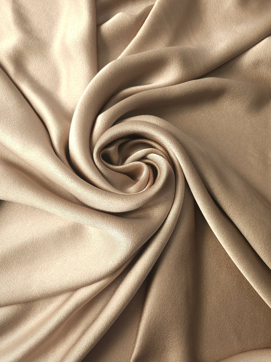 Deep Champagne Poly Satin Crepe