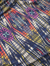 Navy Abstract Stripe Cotton Velvet Burnout