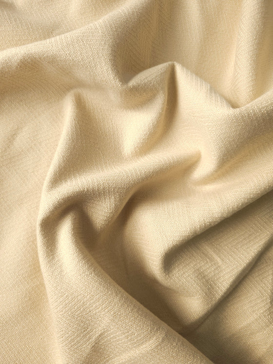 Cream Herringbone Cotton