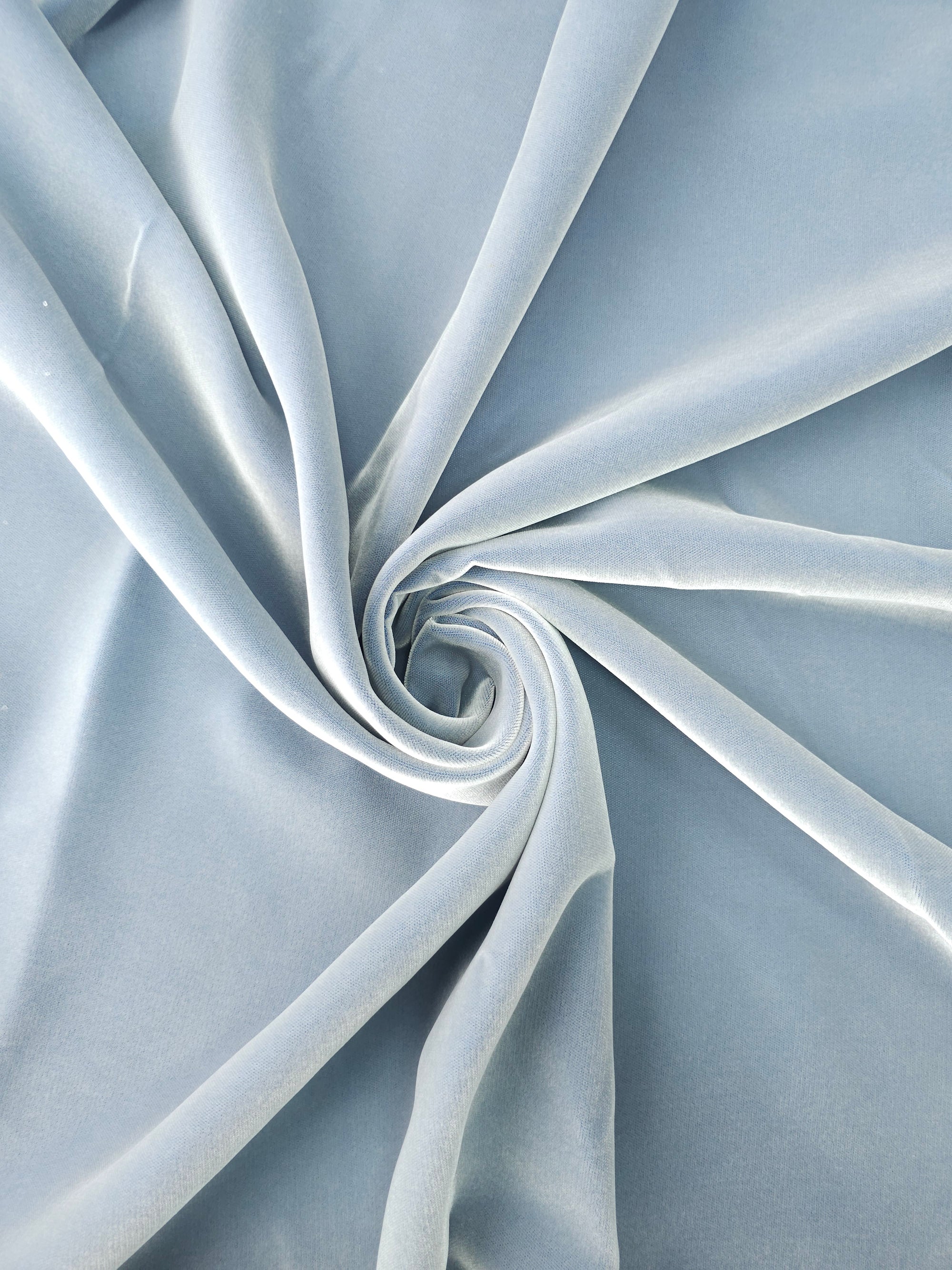 Icy Blue Viscose Velvet