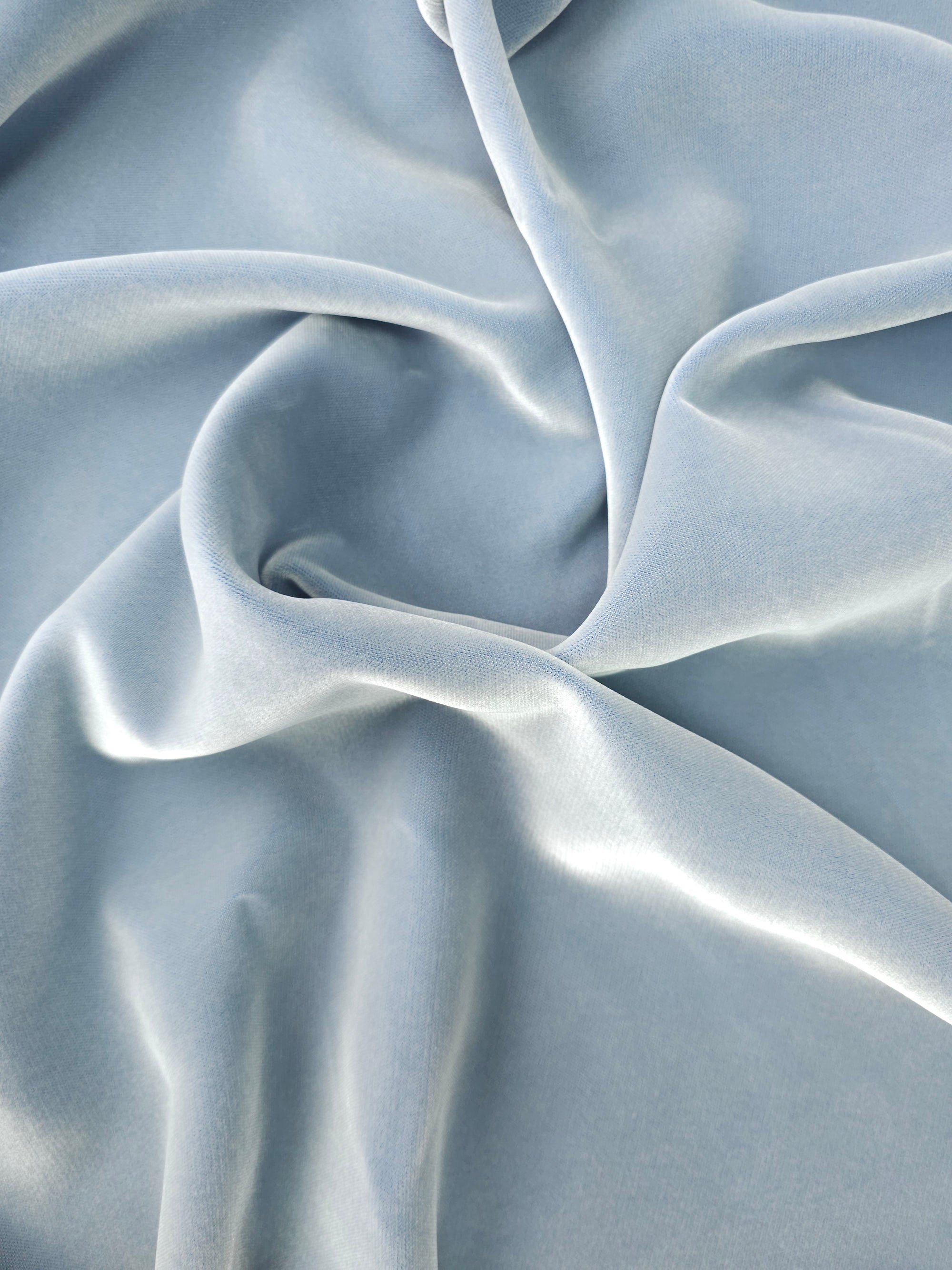 Icy Blue Viscose Velvet