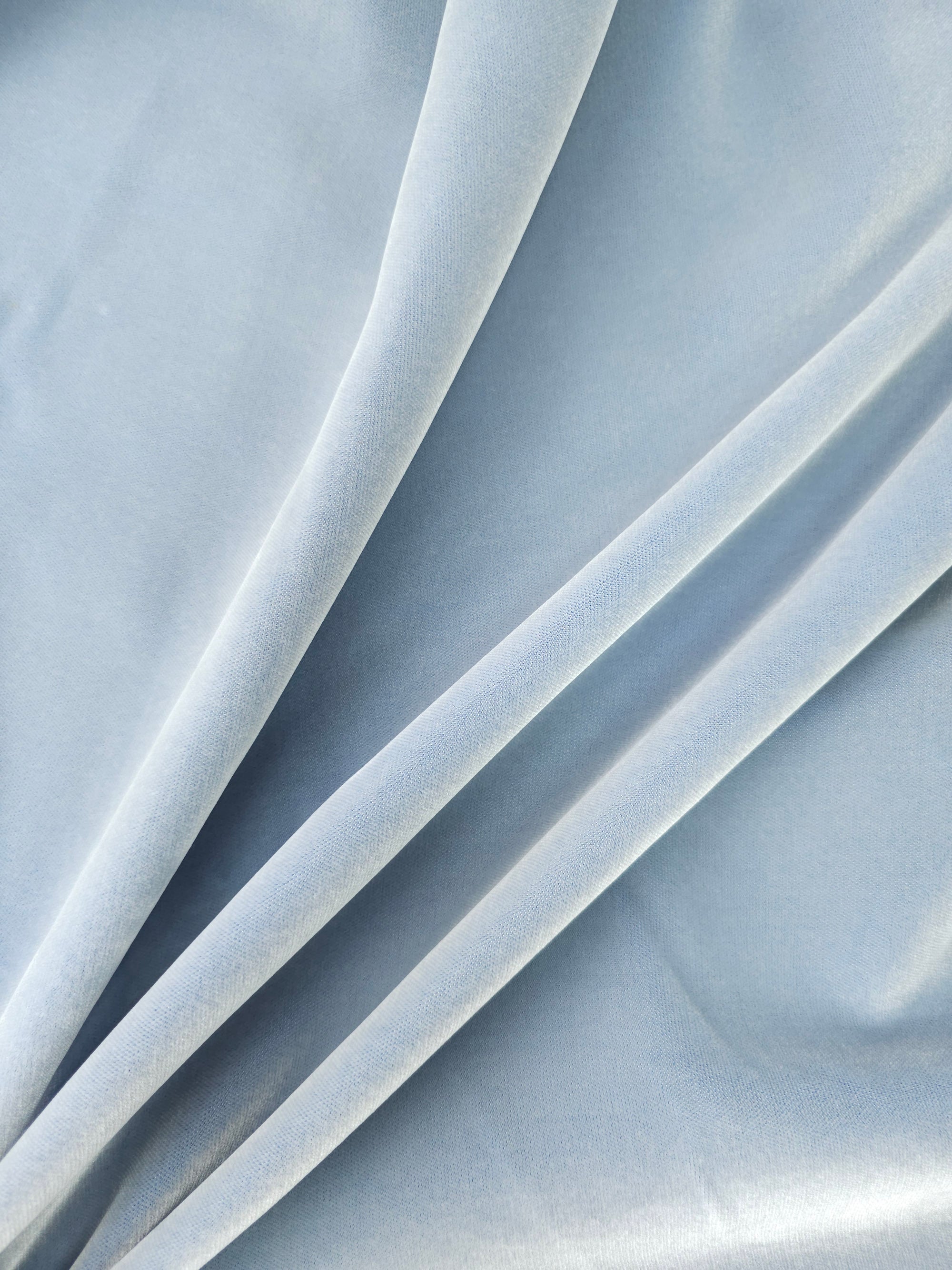 Icy Blue Viscose Velvet
