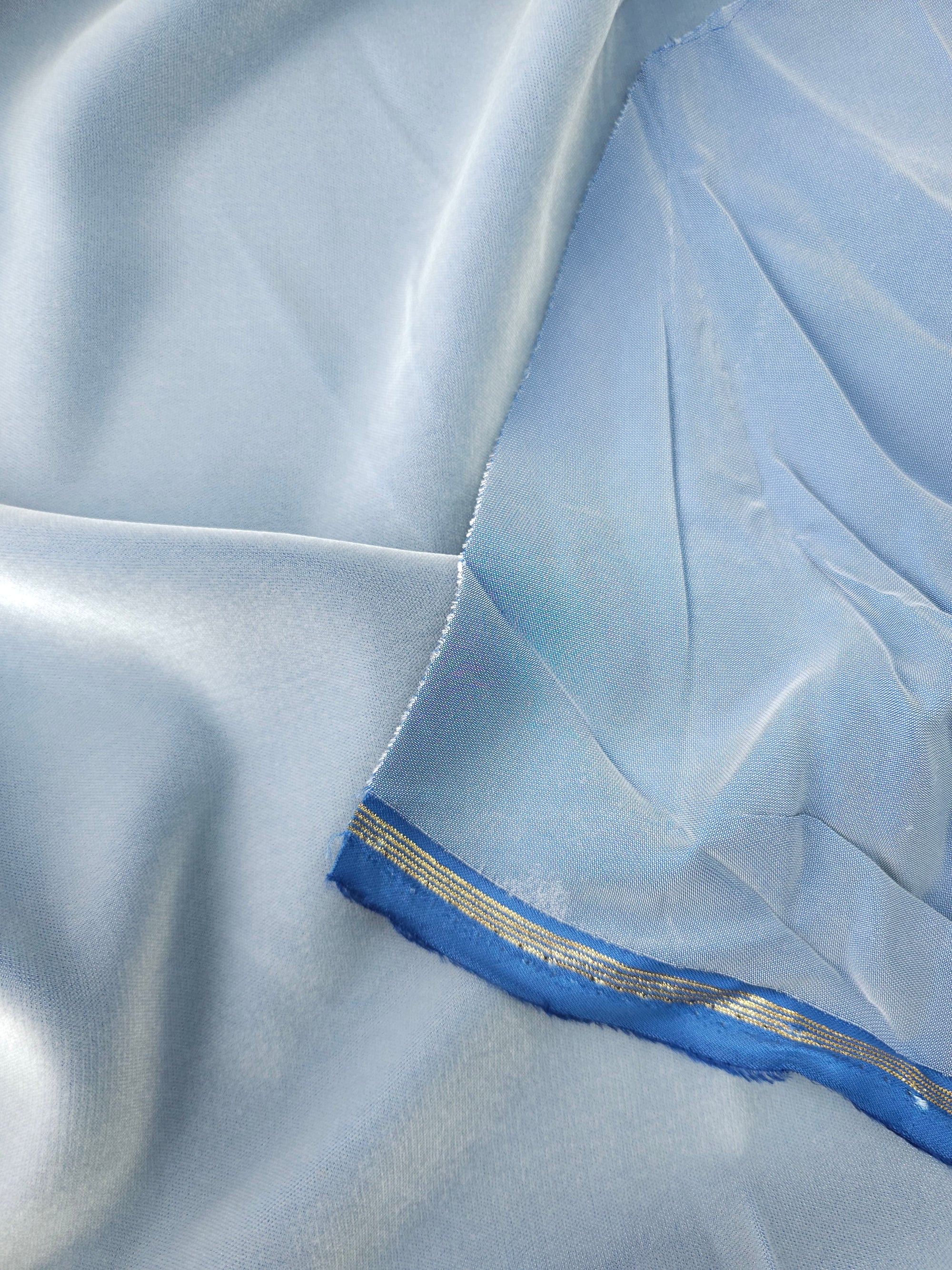 Icy Blue Viscose Velvet