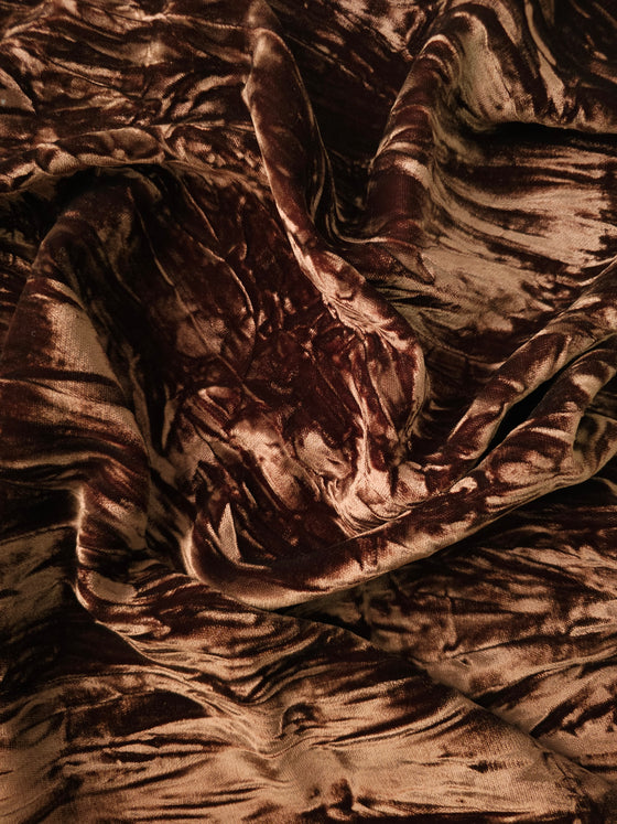 Brown Frosted Viscose Velvet