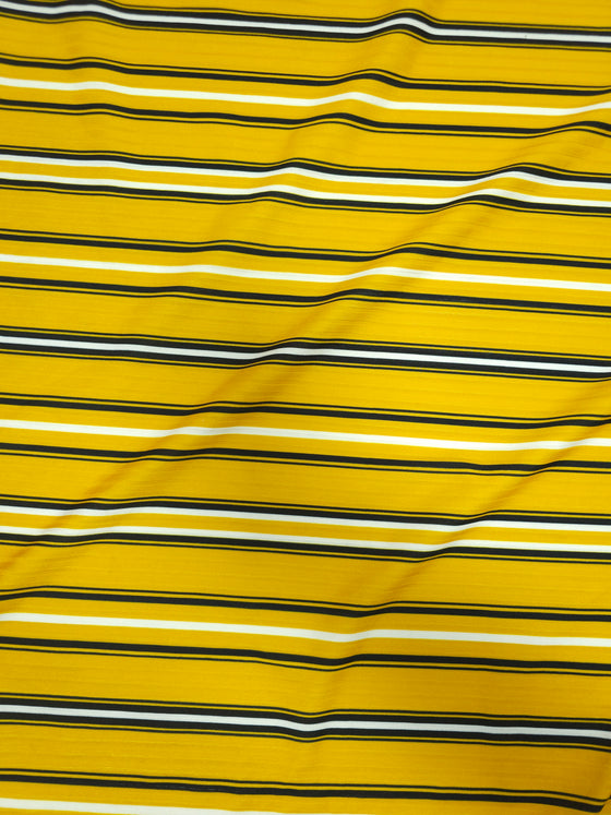 Ribbed Mustard Stripe Poly Jersey