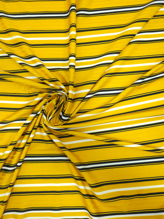 Ribbed Mustard Stripe Poly Jersey