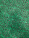 Green Leopard Print Poly Crinkled Jersey