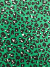 Green Leopard Print Poly Crinkled Jersey