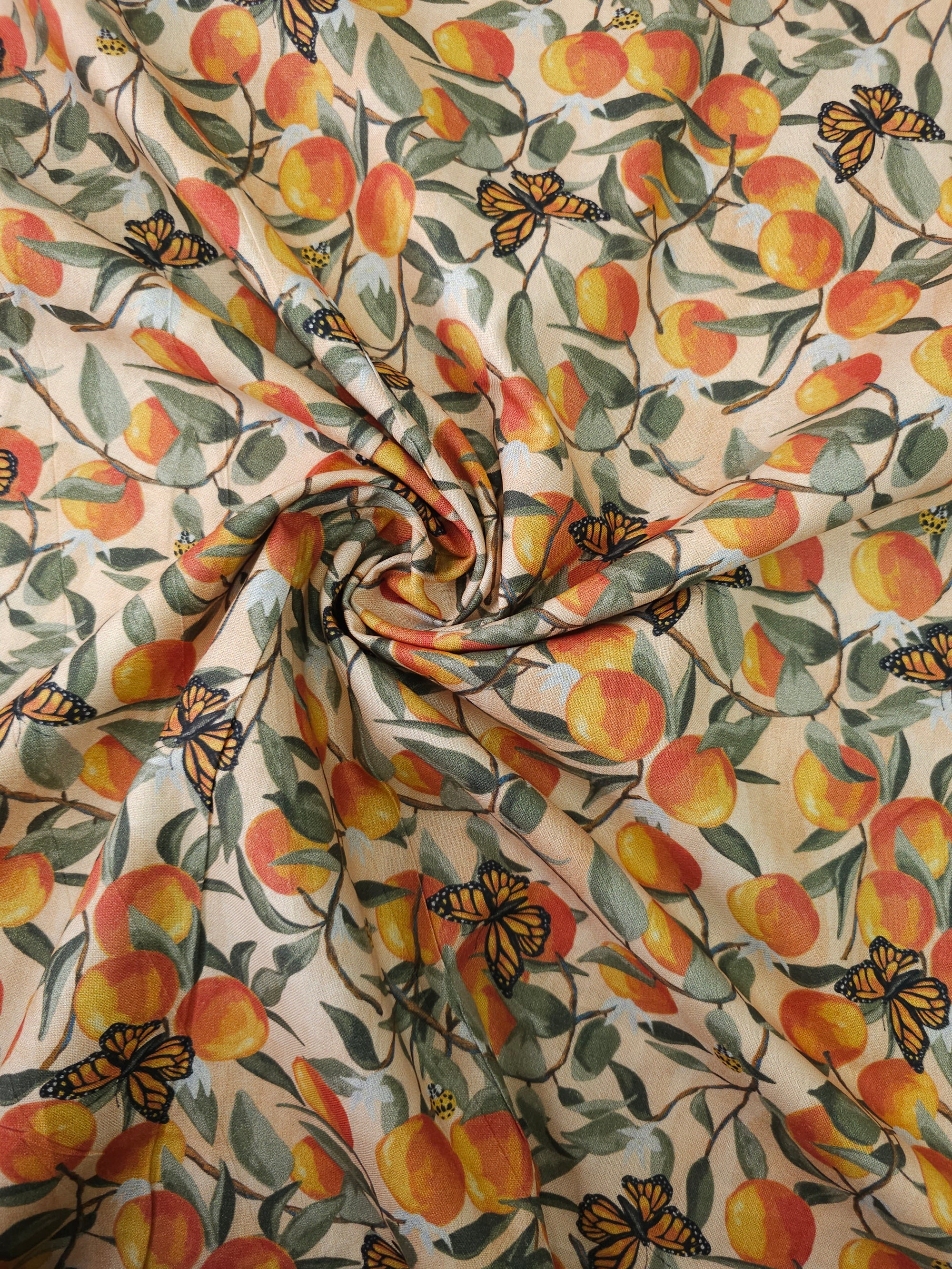 Orange Vine Butterfly Meadow Cotton - Joann