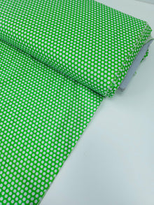  Green/White Regular Line Polka Dot Cotton