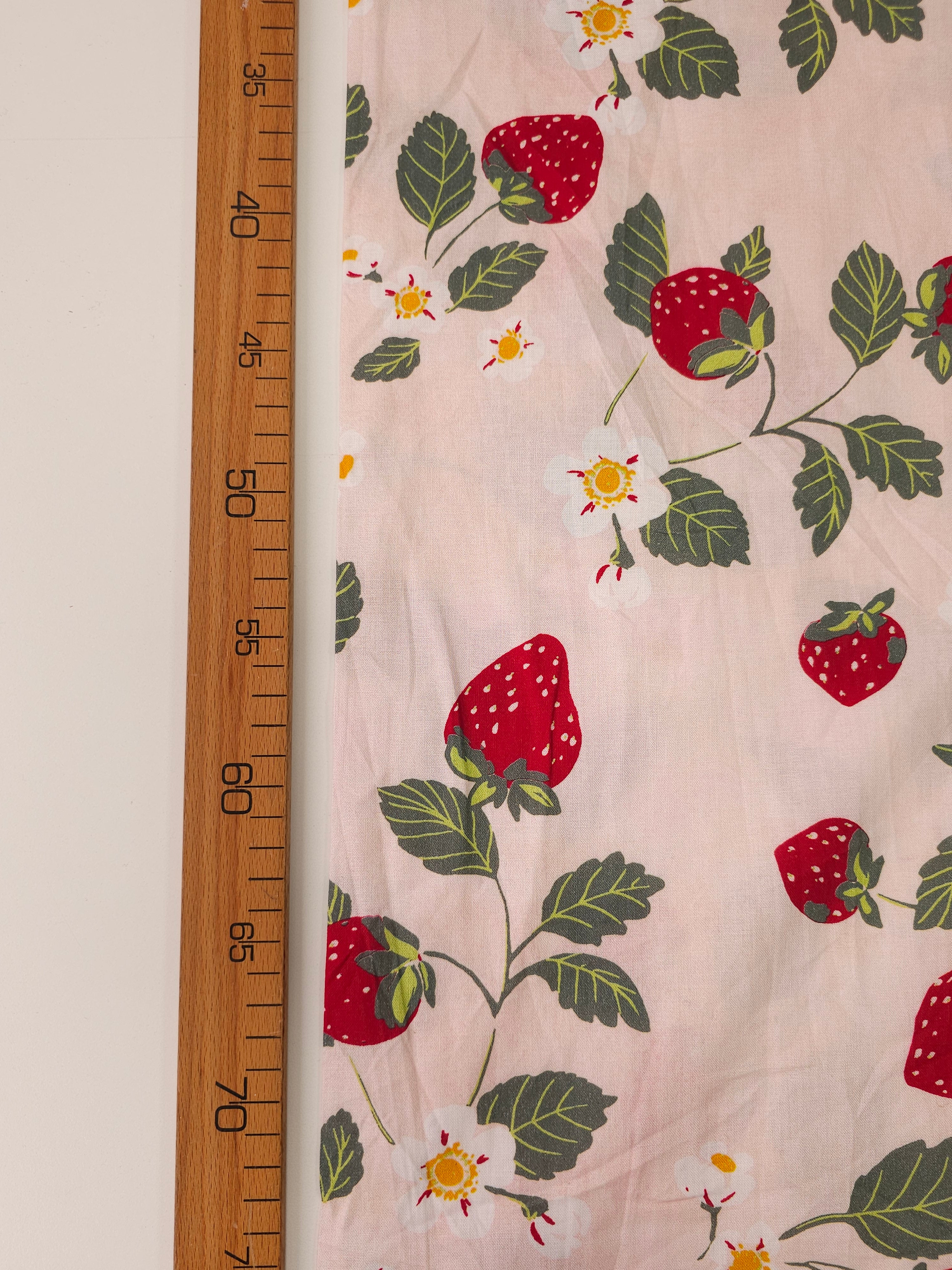 Pale Pink/Red Strawberry Plant Summer Fruit Cotton