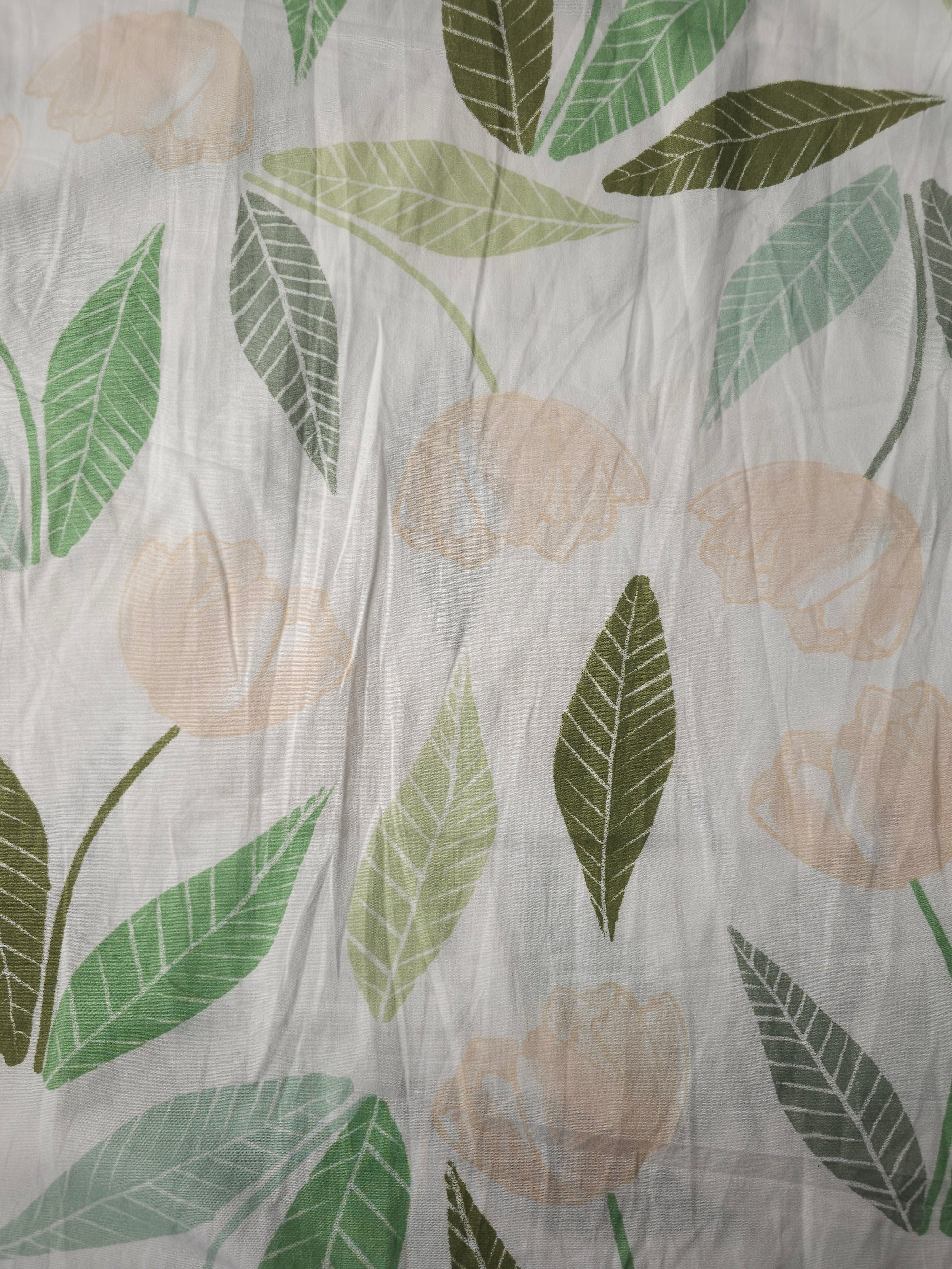 Peach Large Tulip Leaf 100% Cotton