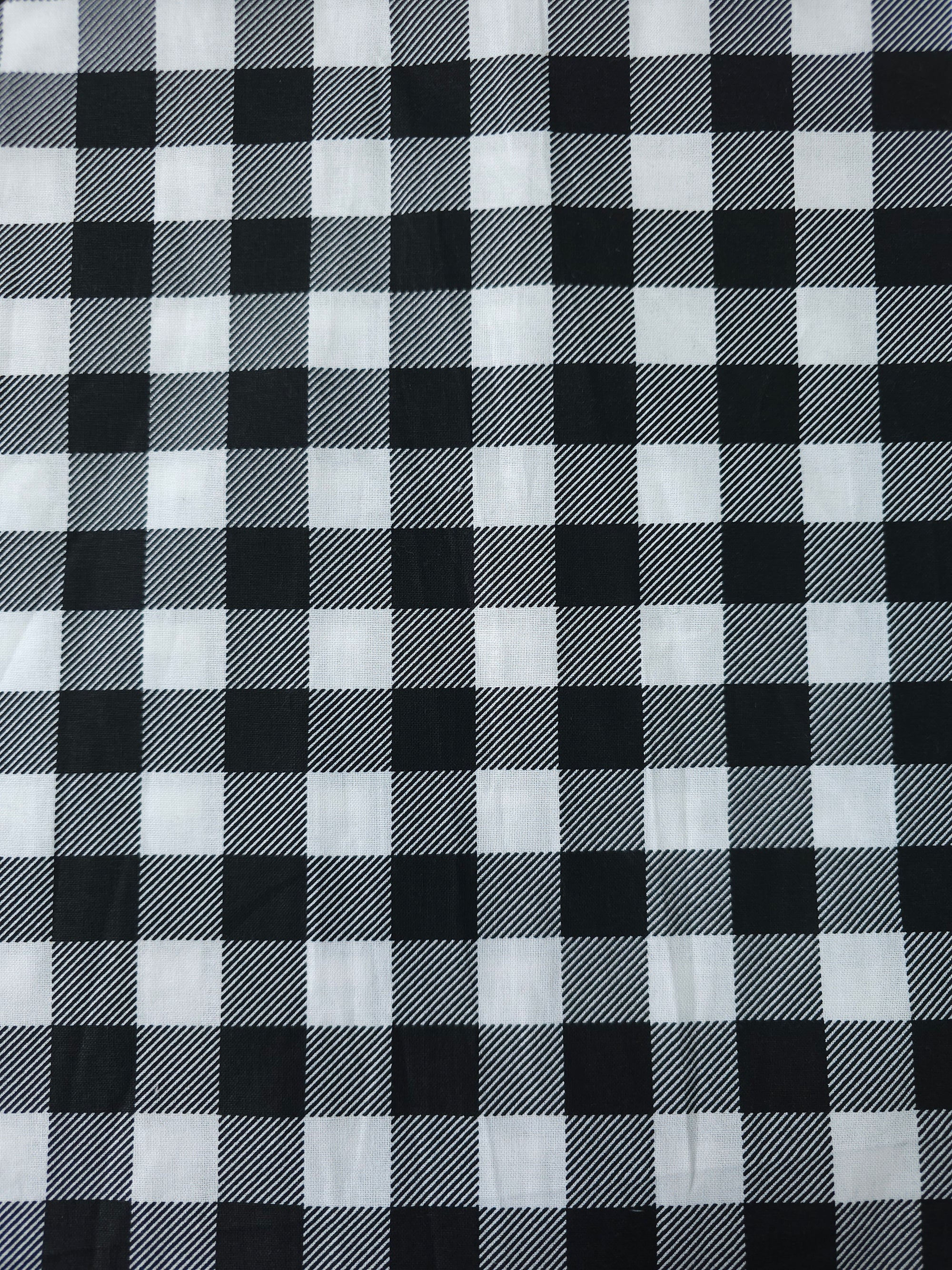 Black/White Gingham 100% Cotton