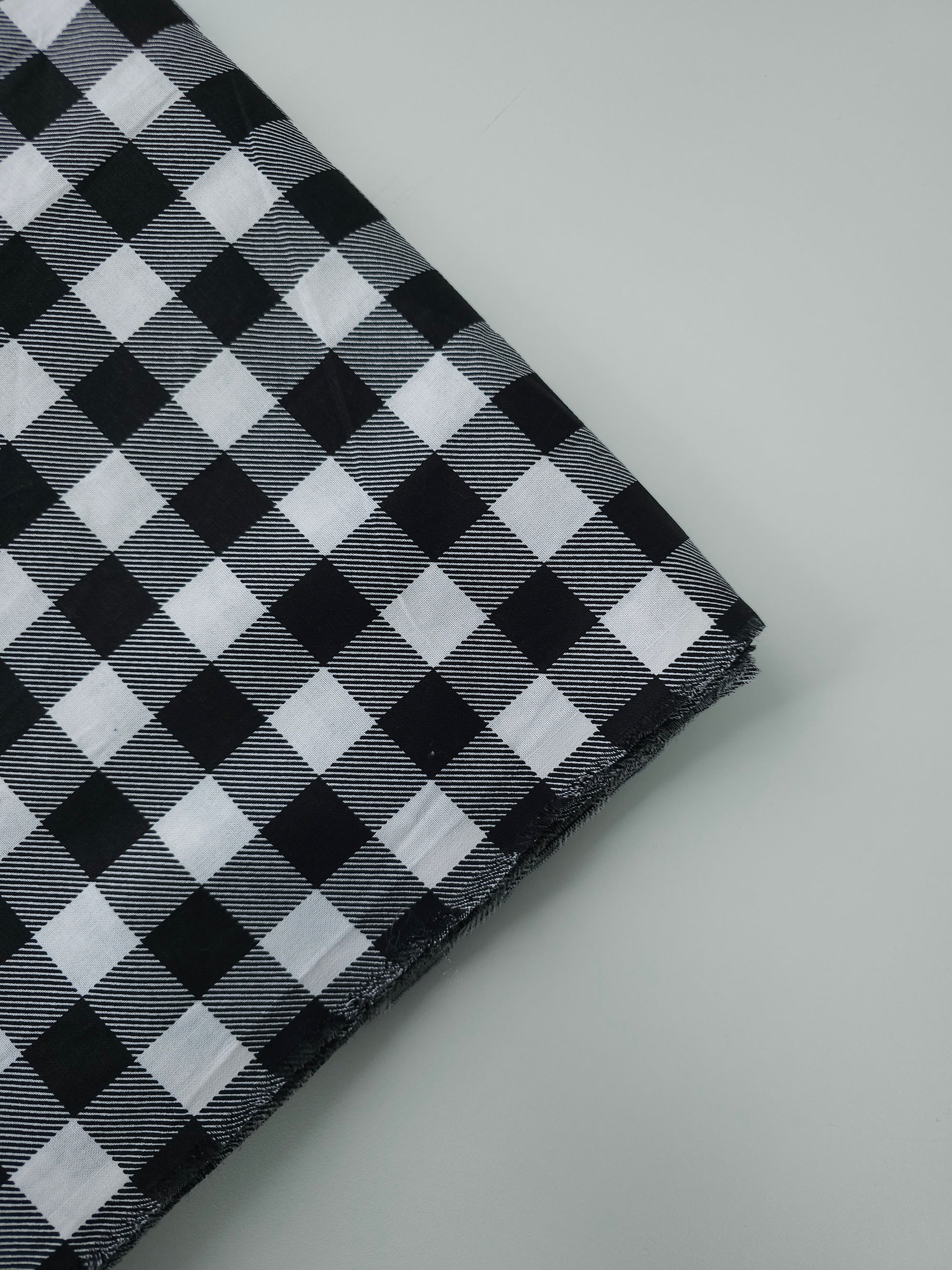 Black/White Gingham 100% Cotton