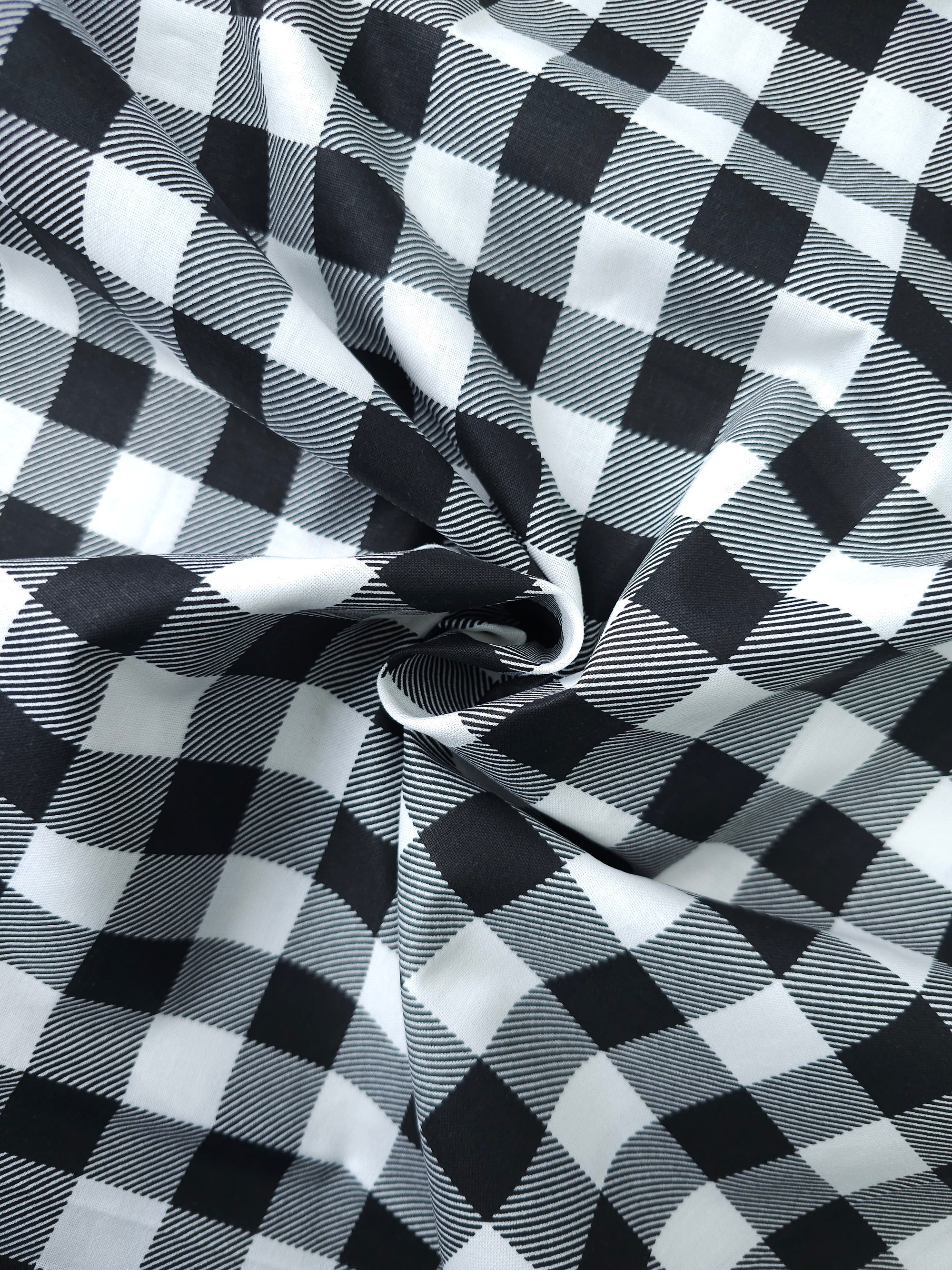 Black/White Gingham 100% Cotton