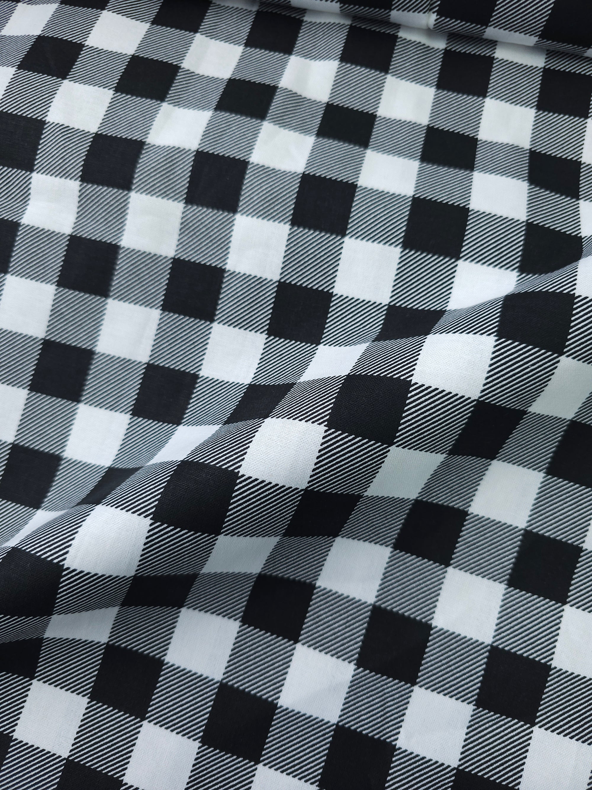 Black/White Gingham 100% Cotton