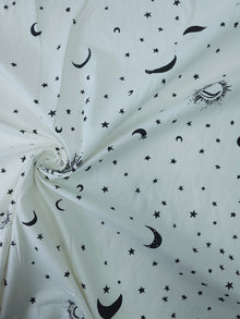  White/Black Moon Star 100% Cotton - 3m piece