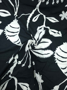  Black/Cream Large Floral Modal Cotton