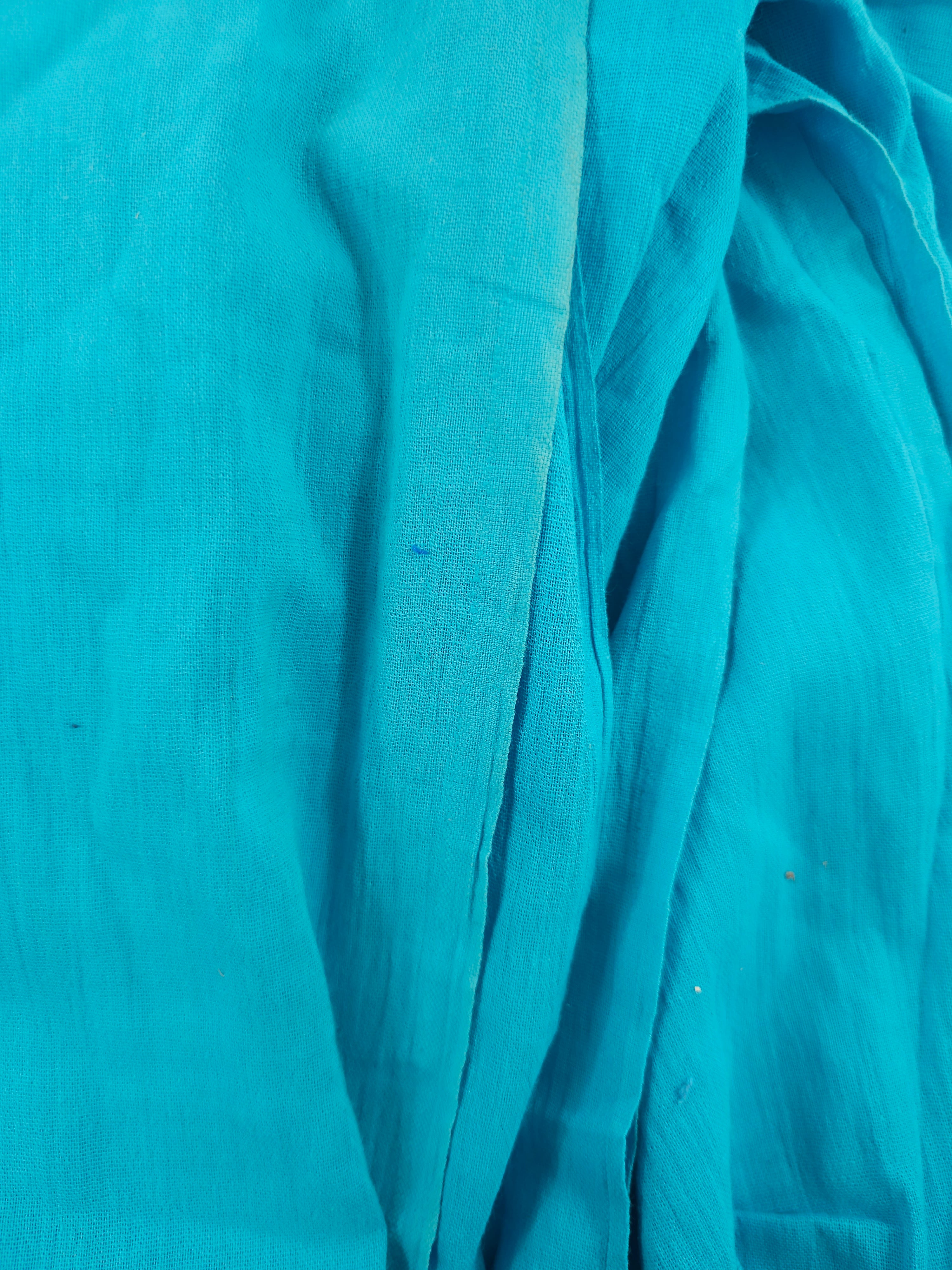 Electric Blue Crinkle Cotton - 3.3m Piece